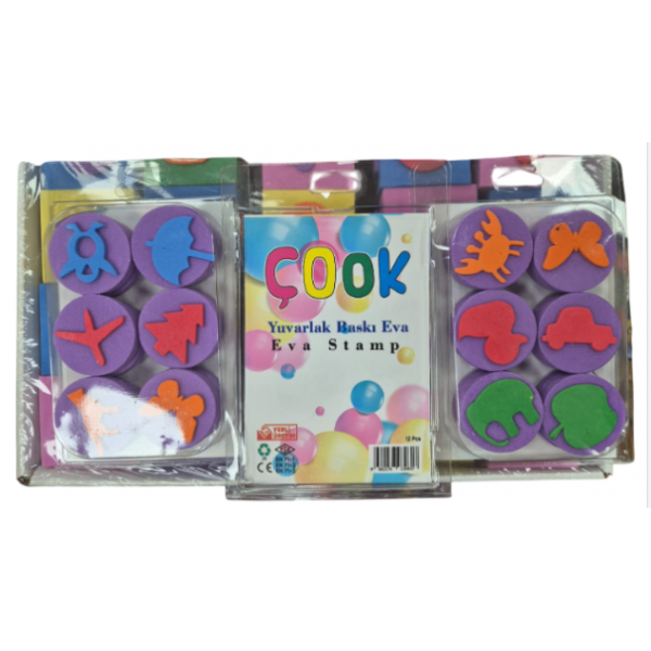 ÇOOK YUVARLAK EVA SÜNGER BASKI 12'Lİ